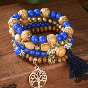 Stackable Stretch Bracelets for Women Tree of Life Bead Bracelet Boho Jewelry